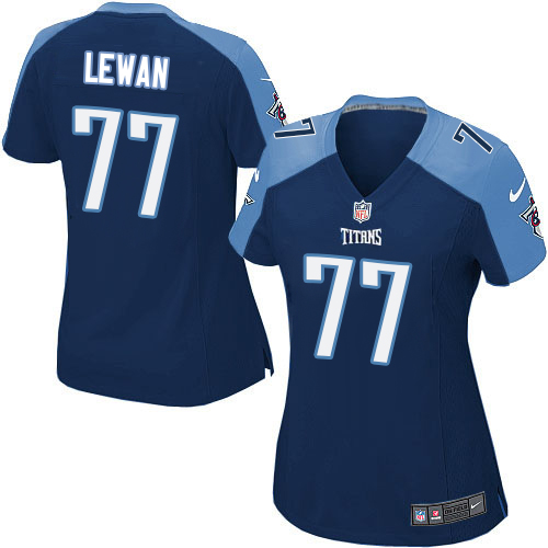 Women's Elite Taylor Lewan Nike Jersey Navy Blue Alternate - #77 NFL Tennessee Titans